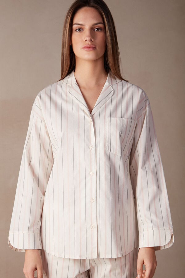 Intimssimi Soft Spring Long Sleeve Button-Up Shirt Valkoinen | BUSSO24219