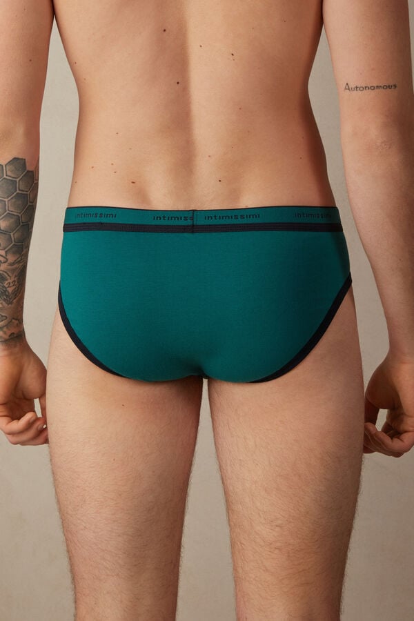 Intimssimi Stretch Supima® Puuvilla Brief with Logo Detail Vihreä | FUSHY17883