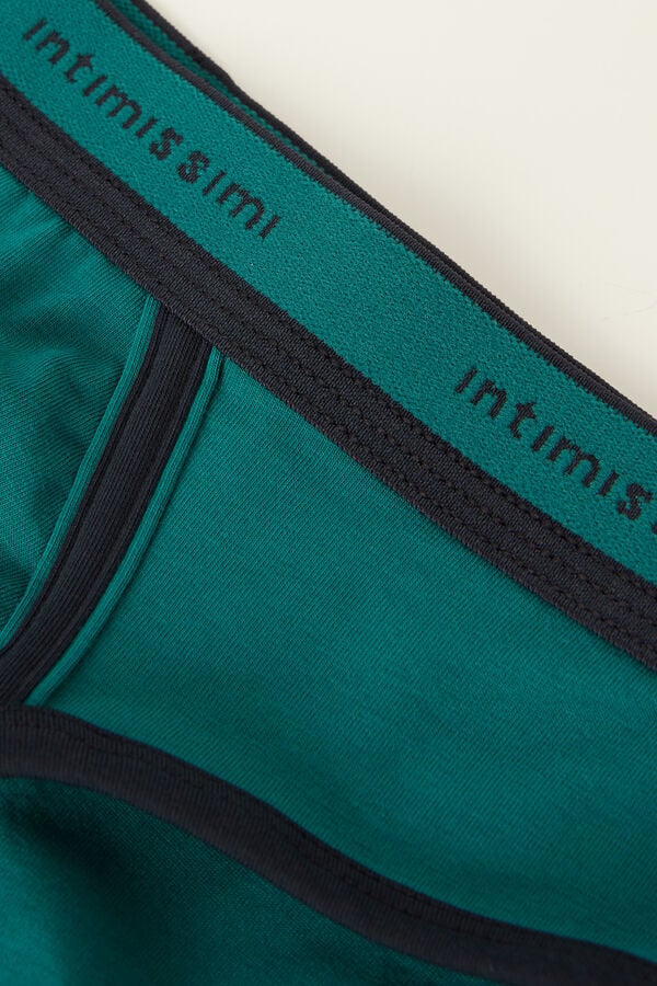 Intimssimi Stretch Supima® Puuvilla Brief with Logo Detail Vihreä | FUSHY17883