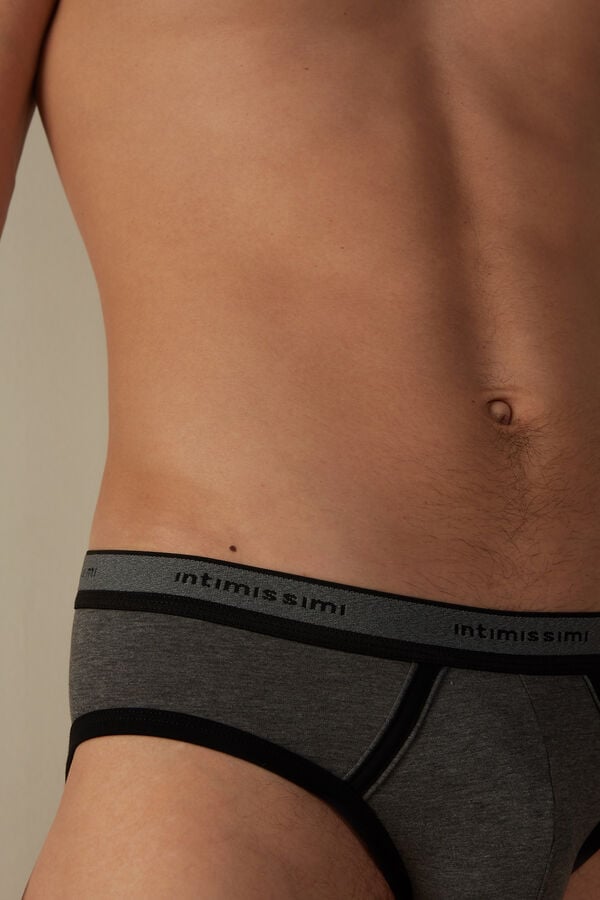 Intimssimi Stretch Supima® Puuvilla Brief with Logo Detail Mustat | GUSUC29801