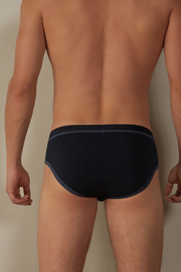 Intimssimi Stretch Supima® Puuvilla Brief with Logo Detail Sininen | MUSFT19229