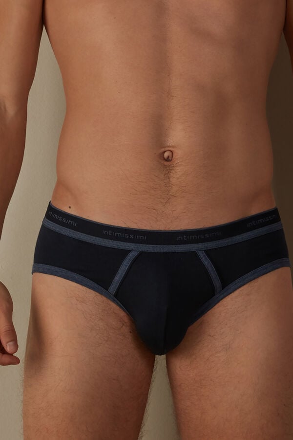 Intimssimi Stretch Supima® Puuvilla Brief with Logo Detail Sininen | MUSFT19229