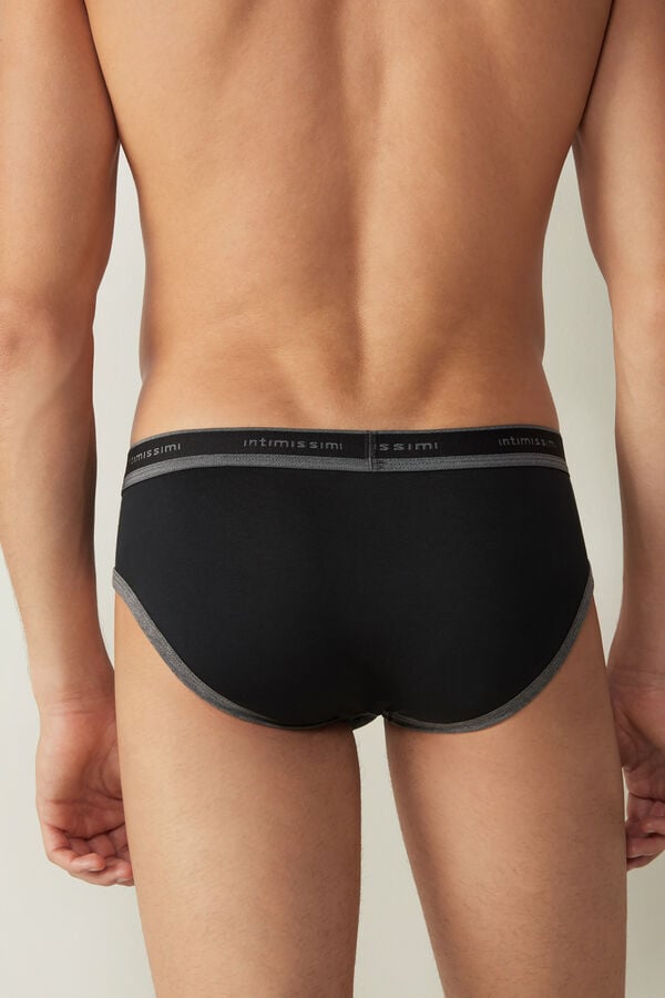 Intimssimi Stretch Supima® Puuvilla Brief with Logo Detail Mustat | MUSHR23427