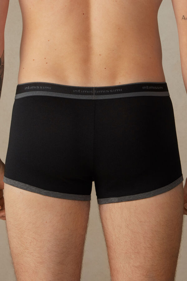 Intimssimi Stretch Supima® Puuvilla Bokserin Shorts with Logo Detail Mustat | TUSWZ75649