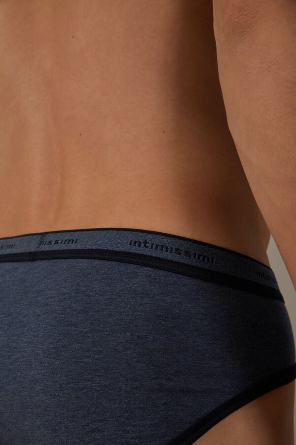 Intimssimi Stretch Supima® Puuvilla Brief with Logo Detail Sininen | USDFL72843