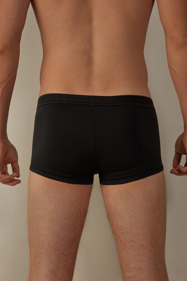 Intimssimi Stretch Supima® Puuvilla Bokserin Shorts with Logo Detail Mustat | USICD71755