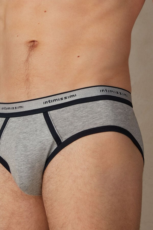 Intimssimi Stretch Supima® Puuvilla Brief with Logo Detail Sininen | USJKU88931