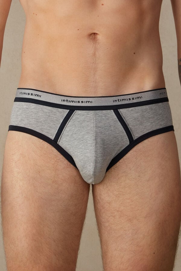 Intimssimi Stretch Supima® Puuvilla Brief with Logo Detail Sininen | USJKU88931