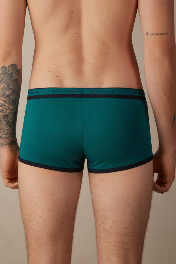 Intimssimi Stretch Supima® Puuvilla Bokserin Shorts with Logo Detail Vihreä | UUSTG37757