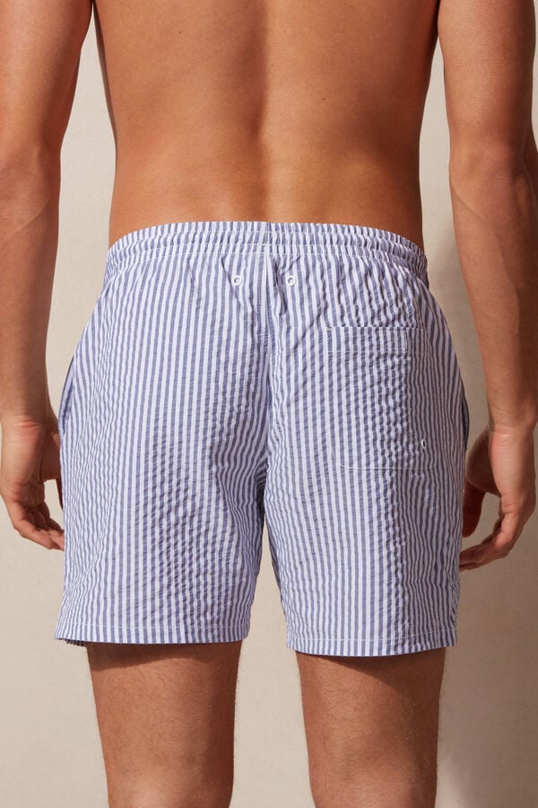 Intimssimi Stripe Print Seersucker Swim Trunks Sininen | YUSGT45517