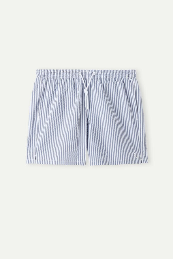 Intimssimi Stripe Print Seersucker Swim Trunks Sininen | YUSGT45517