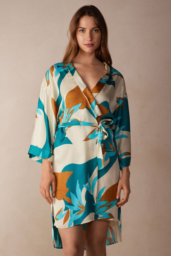 Intimssimi Summer Vibes Viscose Satin Kimono Monivärinen | USDFL93536