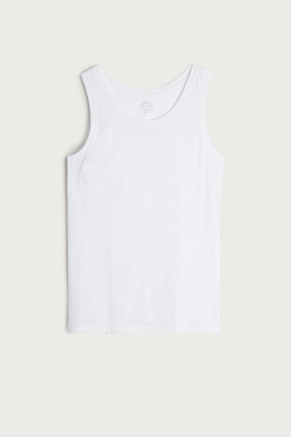 Intimssimi Supima Puuvilla Crew Neck Tank Top Valkoinen | DUSKV31246