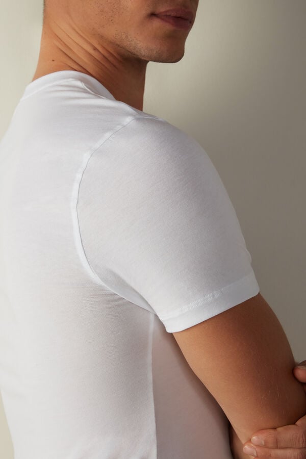 Intimssimi T-shirt in Stretch Supima® Puuvilla Valkoinen | EUSHC19963