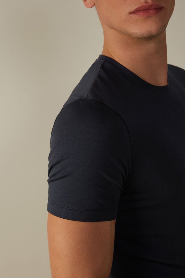 Intimssimi T-shirt in Stretch Supima® Puuvilla Sininen | LUSTR39818