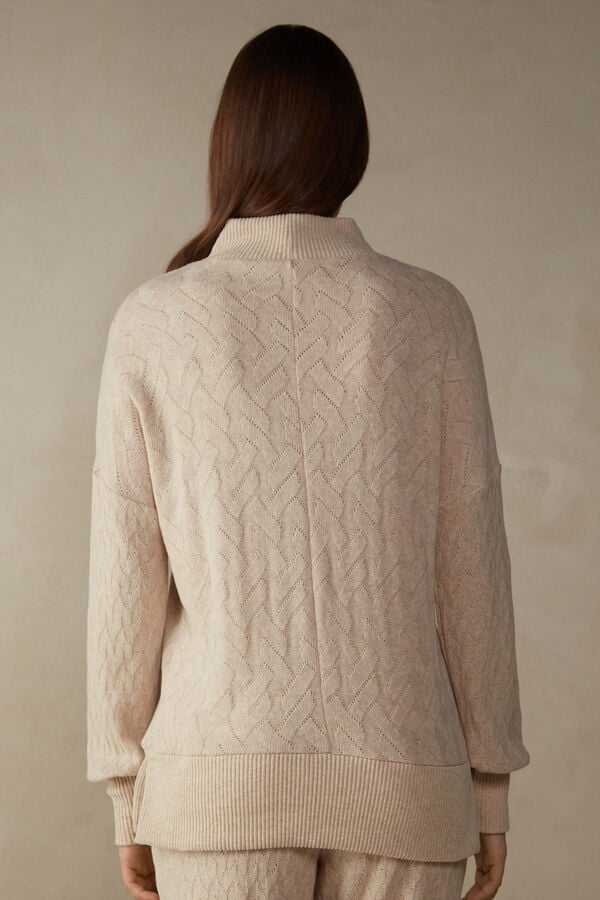 Intimssimi Talvi Braid Long Sleeve Jacquard Top Natural | EUSVG22409