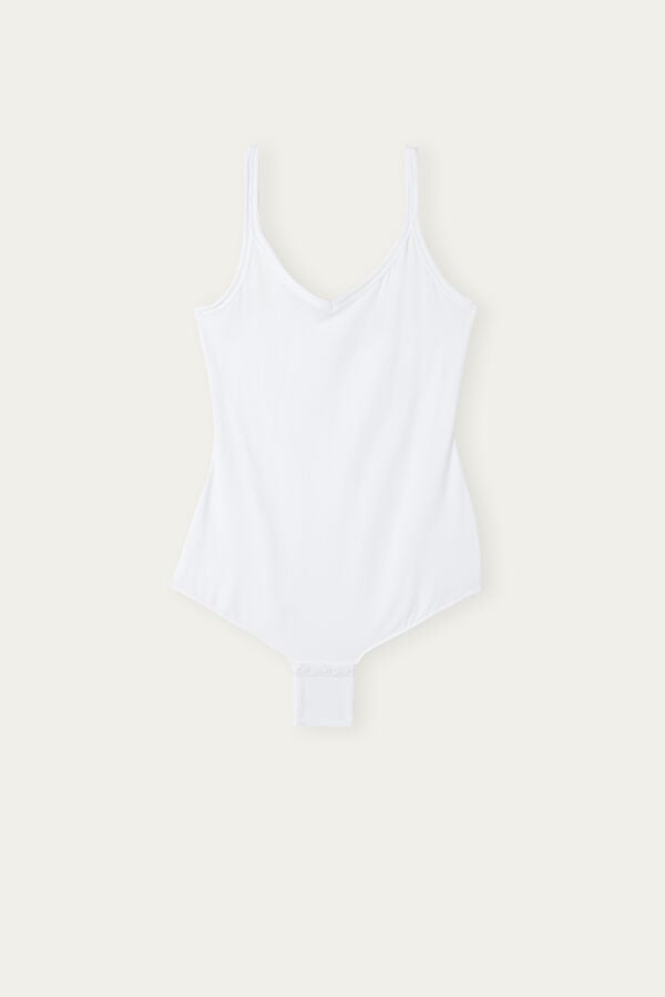 Intimssimi Tank Tyyli Bodysuit in Supima® Ultralight Puuvilla Valkoinen | BUSSD38094