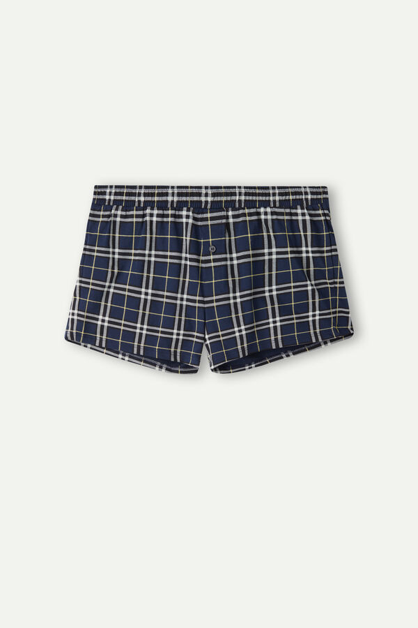 Intimssimi Tartan Patterned Puuvilla Jersey Relaxed Fit Boxers Sininen | USJBT19596