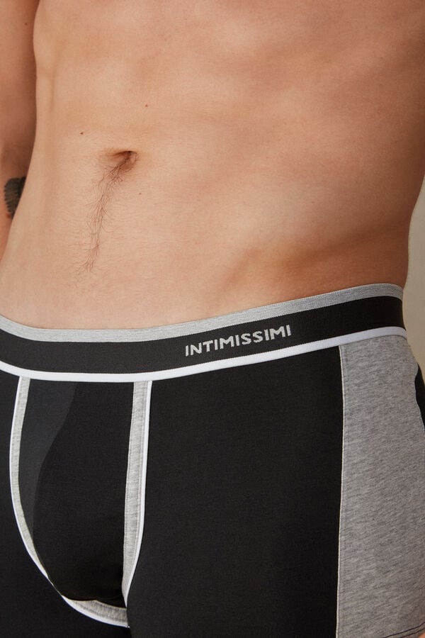 Intimssimi Two-tone Boxers in Stretch Supima® Puuvilla Mustat | USCIF54316