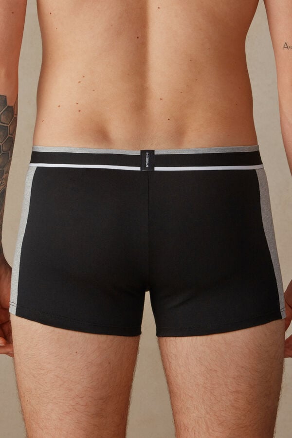 Intimssimi Two-tone Boxers in Stretch Supima® Puuvilla Mustat | USCIF54316