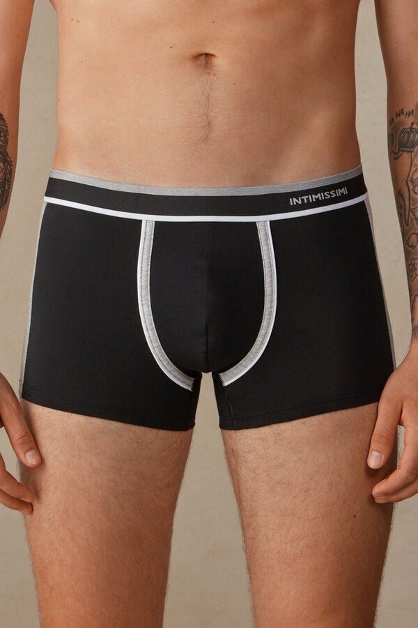 Intimssimi Two-tone Boxers in Stretch Supima® Puuvilla Mustat | USCIF54316