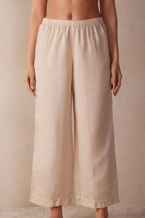 Intimssimi Yacht Night Linen Pants Natural | USJKU74062