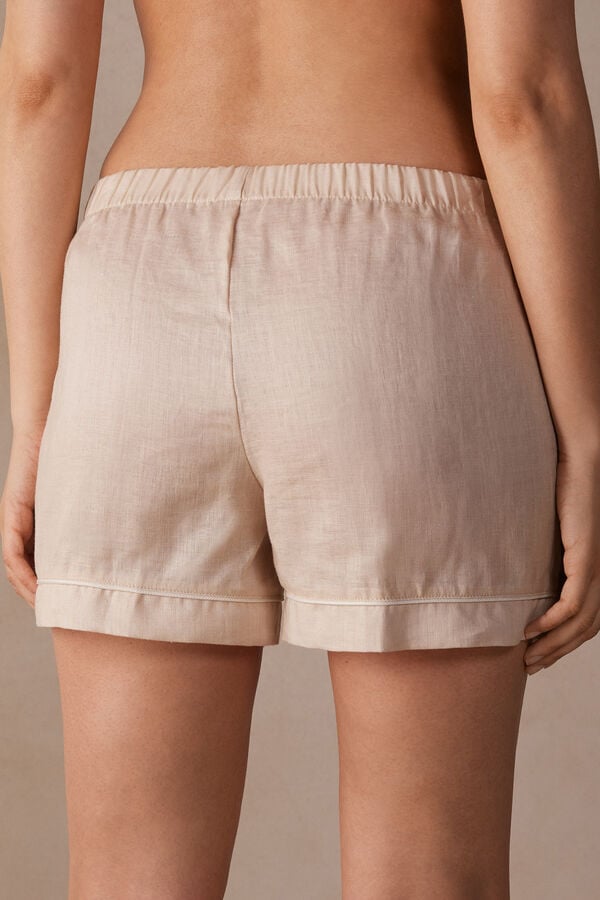 Intimssimi Yacht Night Linen Shorts Natural | UUSND35173