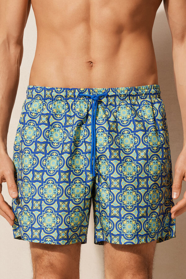 Intimssimi Yellow Majolica Print Swim Trunks Sininen | FUSUI50603